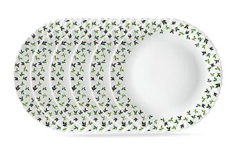 Larah by BOROSIL Sage 6 Pcs Opalware Plate Set (Dia – 10 inch), White