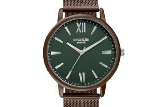 Sonata Poze Quartz Analog Green Dial Mesh Strap Watch for Men-SP70039KM04W