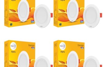 wipro 6W Alpha Downlight for Junction Box | Blue |3 inch Cutout, 22mm Height| Surge Protection Upto 350 VA | High Voltage Protection Upto 4KV | Pack of 4