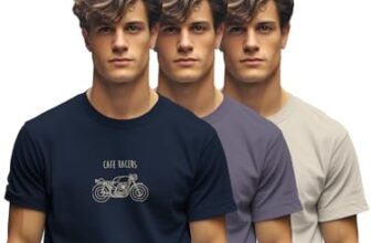 BULLMER Trendy Printed Cotton Blend Regular Fit Crew Neck/Round Neck Half Sleeve Tshirt for Men – Pack of 3_Navy Blue/Purple/Beige_Small