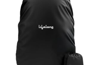 Lifelong Rain Cover for Backpack – Waterproof Dustproof Rain Cover Bag with Elastic Adjustable – Travel Accessories Bag Cover – Suitable for All Bag Sizes Upto 45Ltrs Rain Cover Bag (Black)