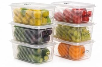 Arto Kitchen Storage Container Box Set of 6 – Multipurpose Food Storage Kitchen Organizer for Fridge & Pantry – Stackable, Airtight, BPA Free, Durable Food Grade Box for Rice, Dal, Snacks & Meal Prep