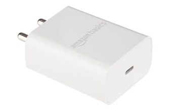 Amazon Basics 25W Compact Wall Charger | Type-C Fast Charging Adapter for Samsung, Xiaomi Phones and iPhone (White, Without Cable)