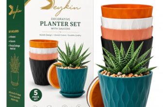 KEYKIN Plastic Round Flower Pots for Home Planters, Terrace, Garden Etc | Pack of 05 | Multicolor | Suitable for Home Indoor & Outdoor Gardening Plants (Perforated)