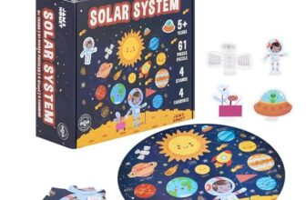Amazon Brand – Jam & Honey Outer Space Solar Sytem Jigsaw Puzzle | Zero Gaps | Learning Aid | Educational Toy | for Boys & Girls | Suited for Ages 5 Years and Above | 61 Pieces