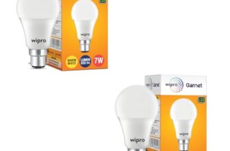 wipro Garnet N70002 B22 7-Watt LED Bulb (Warm White/Golden Yellow) -Pack of 2