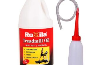 Roxila® Pure Silicone Treadmill Lubricant Oil 1 Litre | High Viscosity Belt Lubricant with Easy Dispenser | Reduces Noise & Friction | Extends Motor & Belt Life | Compatible with All Treadmills
