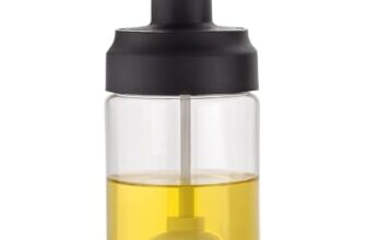 APLIQ Oil Bottle with Brush for Cooking – 325ml Heat Resistant Oil Dispenser, Ghee & Liquid Storage Container – Leak Proof Cooking Oil Bottle for Kitchen, BBQ, Tandoori & Baking