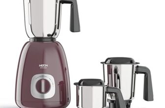Milton Artis Mixer Grinder, ISI Certified, Grindstone Blade Technology, 3 Jar, 800 W (21000 RPM), 5 yr motor warranty, 2 yr product warranty I Wine