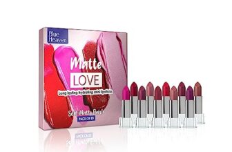 Blue Heaven Matte Love Mini Lipsticks pack of 10 | Long Lasting, Hydrating & Moisturizing Mini Roll on Lipsticks for Women | Soft-Matte Finish | 13g