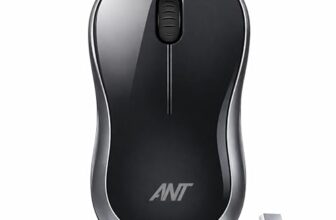 Ant GLOBE15 Wireless Mouse |2.4GHz High-Speed Connectivity |1200 DPI Optical Tracking |12M Battery Life |10m Range USB Plug & Play, Lightweight Ergonomic Design for Laptop,PC,Mac,Windows -Black/Silver