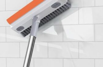 3-in-1 Bathroom Cleaning Brush with Wiper, Long Handle, 180° Rotate, Silicone Squeegee, Floor Scrub for Tiles, Kitchen and Bathroom