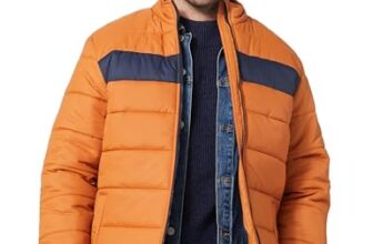 Amazon Brand – Symbol Men’s Quilted Polyester Jacket (Previously House & Shields) (Aw19-Hsj-06_Mustard&Navy_Medium)