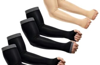 PulGos UV Protection Arm Sleeves with Thumb Holes, Nylon Sun Protection Hand Cover for Running and Cycling, Unisex