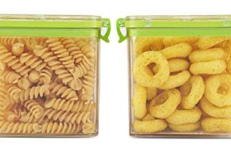 PEARLPET Click n Seal Plastic Kitchen Storage Container Set of 2 Pcs (700 ml, Square shape, Green)