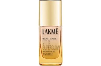 LAKME Makeup+Skincare, VitC Superglow Skin Perfecting Tint, Cool Ivory C100, 25ml, for Hydrated Smoother Skin, with 3% Active Vitamin C & Micro Radiance Boosters, Natural Finish, Airlight Formula