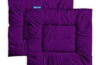 NEXTGO Floor Mat Puja Aasan 2Feet x 2Feet | Velvet Makhmal Fabric Microfiber Filling Floor Aasan for Dinner, Puja, Meditation, Garden, Yoga Mat for Home Office Ghar | Pack of 2, Purple