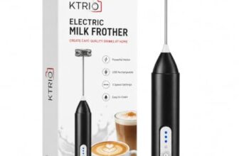 Evie House Powerful High-Performance Hand Blender for Quick and Effortless Kitchen Tasks Milk Frother, Stainless Steel Drink Mixer with Frother Stand for Coffee Hot Chocolate (Black)