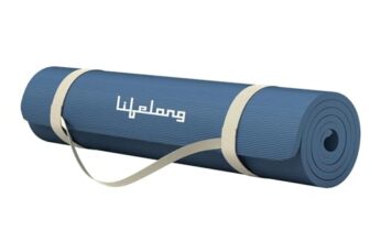 Lifelong Yoga Mat for Gym, Yoga & Home Workout | EVA Material 4mm Thick Anti-Slip Exercise & Fitness Mat with Carry Strap for Men & Women | Blue