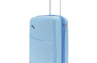LAttitude by Provogue Meridian Cabin Suitcase 55cm 20 inch Polypropylene Hard Trolley, 8 Spinner Wheels, 2-Pocket Convipack, Recessed Number Lock,Carry-On for Men & Women Twilight Sea Blue/Galaxy Blue