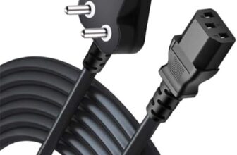 Les Bon Amis 1.5M Power Cable Cord, India Plug IEC Computer Mains Power Cable Cord, 3 Pin Cable Cord Compatible for PC, Desktop, Monitor, Printer, Power Supply and TV – Black (1.5Meter, Pack of 1)