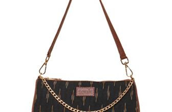 ZOUK Needles Printed Women’s Handcrafted Vegan Leather Casual Mini Shoulder Bag Black