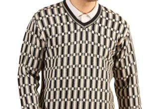Pivl Men’s Winter Checkered and Trendy Sweater_Black_2XL