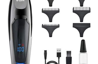 VGR – 070 Men’s Professional Rechargeable LED Display Hair & Beard Trimmer, Black