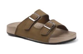Sukun SLB_10 Men’s Stylish Dual-Strap Buckle Sandals | Lightweight, Cushioned Footbed, Adjustable Fit & Anti-Slip Outsole for Everyday Comfort