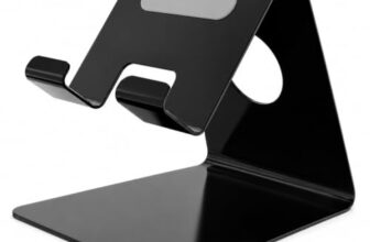 amazon basics Desktop Mobile Stand Phone Mount Tabletop Holder for Phones and Tablets – Black