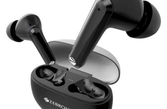 ZEBRONICS PODS K3, in-Ear Wireless Earbuds, 40 Hrs Backup, Dual EQ, Quad MIC ENC, 10mm Bass Drivers, Rapid Charging, Bluetooth, Flash Connect, Low Latency Gaming (Black)