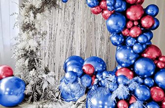 Just Party 25Pcs Red & 25Pcs Blue Metallic Chrome Balloons with Shiny Surface For Birthdays/Anniversary/Engagement/Baby Shower/bachelorette Party Decorations (Pack of 50)