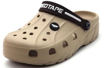 Red Tape Men’s Designer Comfortable Clogs || Sandals with Adjustable Back Strap for Men Beige. 10 UK