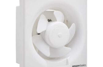 Amazon Basics Ventilation 10″ Fan | 40W | 5 Blades | 250 mm Sweep | 3.2 dB Low Noise | Window Mount | Wall Switch Control | White Plastic