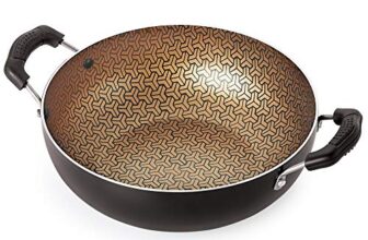 Nirlon Majesty Dishwasher Safe Aluminum Non Stick Deep Kadhai 22cm-2.25 Liter(Compatible with All Gas & stovetops Only)