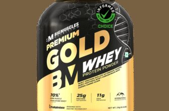 BIGMUSCLES NUTRITION Premium Gold Whey | 25g Protein Per Serving, 0g Sugar,5.5g BCAA Whey Protein(2 kg, Chocolate Brownie)