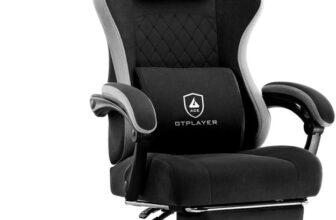 GTPLAYER “Cloud Gaming Chair with Footrest Spring Cushion & Breathable Fabric, Ergonomic Chair, Tailored Back Support Gaming Chair(Black)