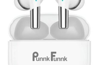 PunnkFunnk FusionBeatX Pro Wireless Earbuds 42H Playtime, 45ms Low Latency, 13mm Bass Drivers, Zen ENC Mic, IPX5 Water-Resistant, Bluetooth 5.3, Type-C Fast Charging, Touch Control(White)