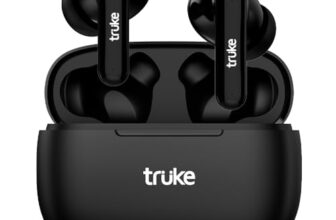 truke Air Buds Lite True Wireless in Ear Earbuds with 10H Single Charge Playtime, Gaming Mode, ENC, AAC Codec, Bluetooth 5.1, IPX4 (Black)