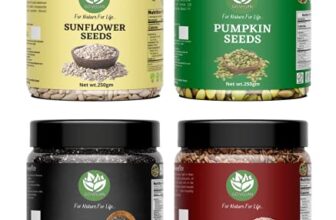 Go Vegan Raw Seeds Combo for Eating – 1kg (Pumpkin, Chia, Sunflower and Flax Seeds – 250gm Each, Pack of 4)