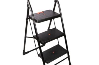 CIPLA PLAST 3 Step Ladder for Home Use | Extra Strong Heavy Duty | Heavy Duty Ladder for Home Use Alloy Steel | Multipurpose Ladder Foldable | (Black) Milano 3 Step (Medium)