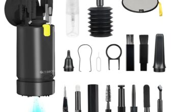 ZEBRONICS CK500 21-in-1 Multipurpose Cleaner kit, Vacuum Cleaner, for Smartphones, Tablets, Cameras, Laptops, Keyboards, Earphones, Refillable Spray Bottle, Type-C Charging (Black)