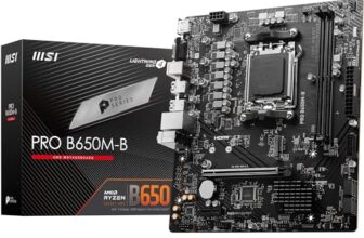 MSI PRO B650M-B Motherboard, Micro-ATX – Supports AMD Ryzen 7000 Series Processors, AM5 – DDR5 Memory Boost 6800+MHz/OC, 1 x PCIe 4.0 x16, 1 x M.2 Gen4, 2.5G LAN