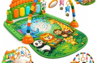 Lifelong Jungle Piano Playgym | Musical Mat with Lights, Hanging Toys & Mirror | Soft Tummy Time & Crawling Play Mat | Motor & Fine Skills Development | Kick & Play Piano Fitness Rack (0–24 Months)