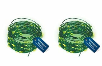 Crompton Galaxy Decoration Copper USB Powered String Fairy Lights with 100 Led Light (10 Meters, Green, Pack of 2)