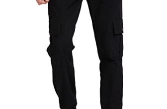 Amazon Brand – Symbol Men’s Stretchable Cargo Jogger Pants | Chinos | Casual Trousers (Slim Fit) (Black_36)