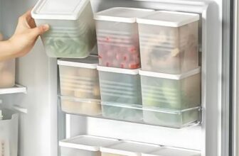 SANGOZ TruFresh Refrigerator Storage Boxes Set of 6 – Transparent BPA Free Fridge Organizer with White Lid, Stackable Containers for Side Door, Pantry & Kitchen Use