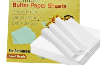 ANCHARA Butter Paper Sheets Premium Quality Butter.Paper Non-Stick, Greaseproof & Smooth | Transparent Eco-Friendly Paper for Craft, Drawing, DIY Art & Cake Lining (Pack of 100) 10inch