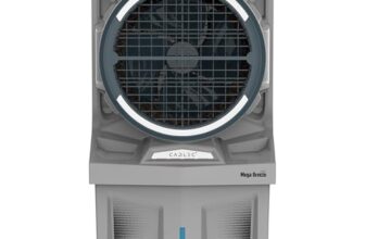 Cadlec MegaBreeze 125L Commercial Air Cooler For Home, High Speed Fan with Powerful Air Throw, Inverter Compatible, Anti-Bacteria Honeycomb Pad, 3 Year Warranty | Grey