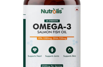 Nutrolis Omega-3 Salmon Fish Oil 2500mg | Supports Heart Health | 1080mg EPA & 720mg DHA(60 Capsules)